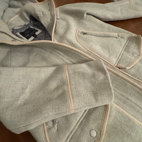 J Crew chateau parka Italian stadium-cloth wool coat Heather gray wool 0 small - Picture 6 of 11